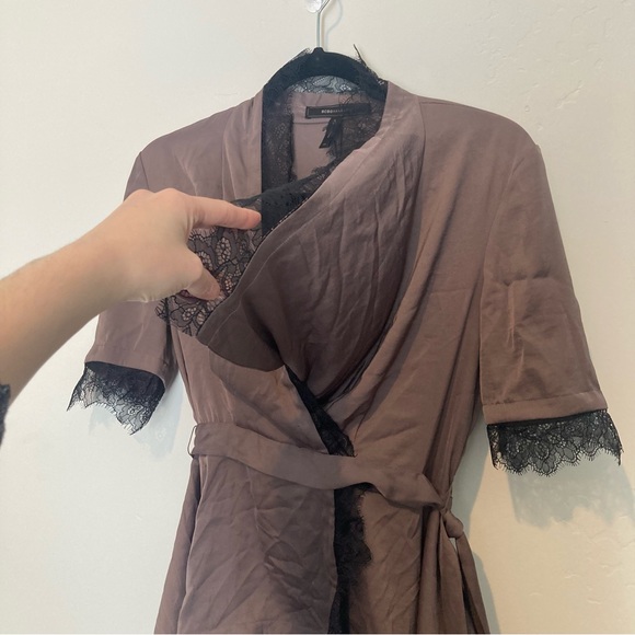 New BCBGMaxAzria 90's Budoir Lace True Wrap Top Mulberry Sexy Lingerie Coquette - Picture 8 of 9
